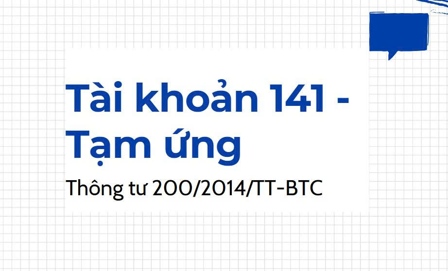 Tài khoản 141 - tạm ứng